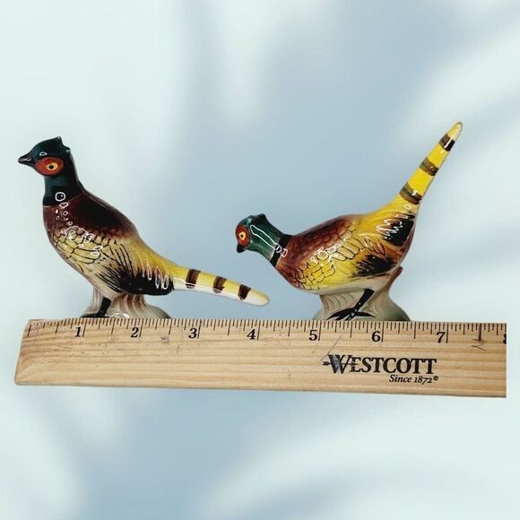 VINTAGE Japan PHEASANT Salt & Pepper Shakers Hand Painted Relco Creation - Picture 10 of 12